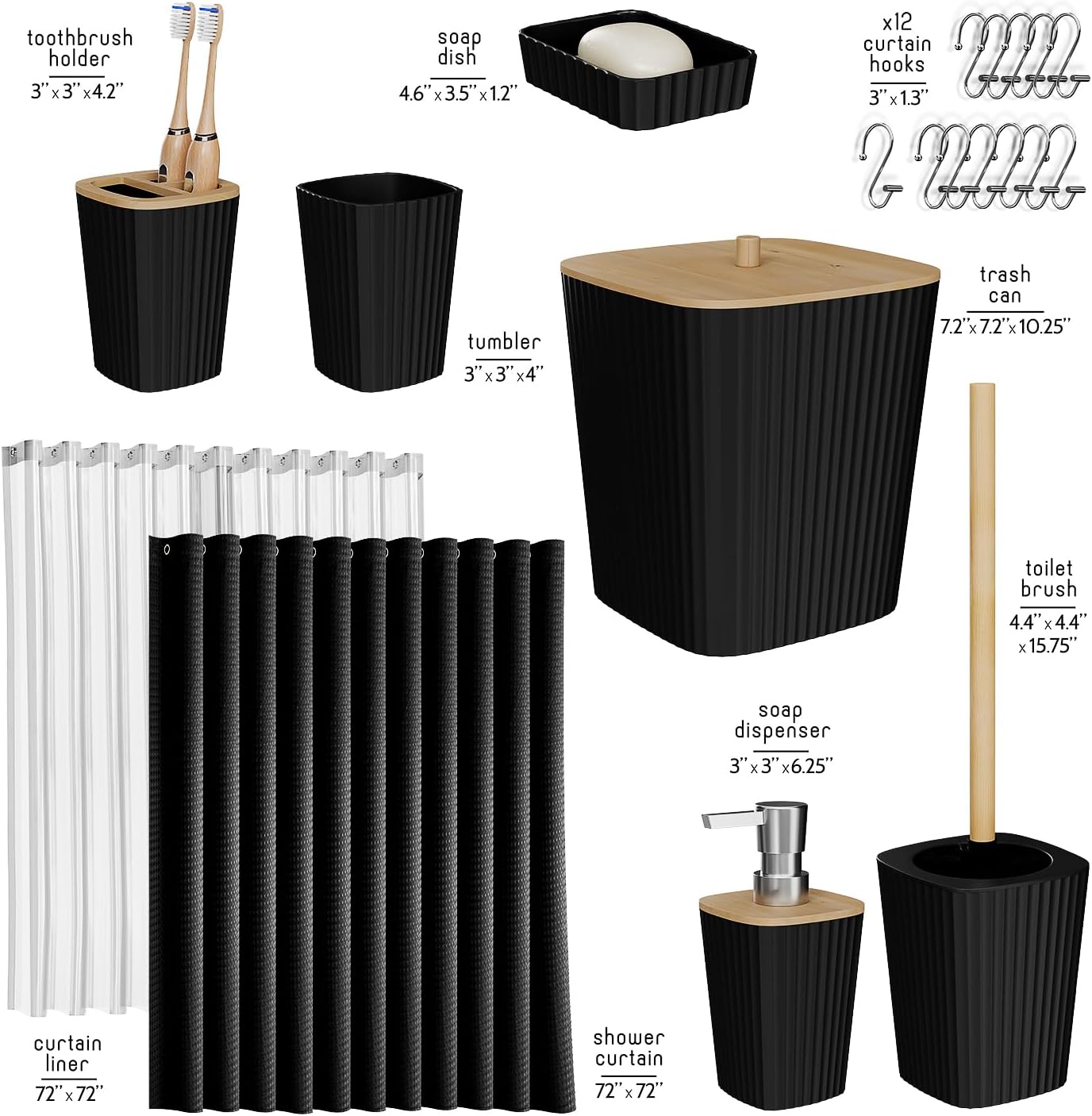 Clara Clark Bathroom Accessories Set